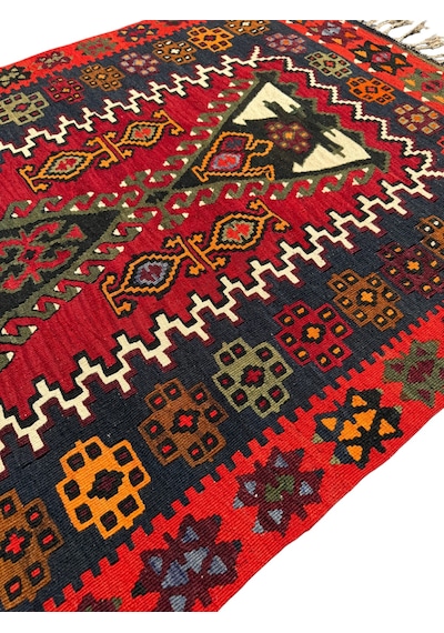 El Dokuma Sıfır Eski Antik Karapınar Kilimi 103x146 Kök Boya %100 Yün Kilim
