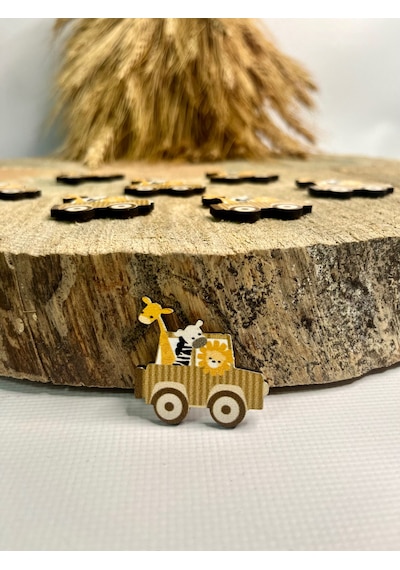 Mr. Home Ahşap Uv Baskılı Safari Figür Magnet