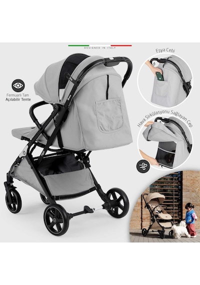 Elele Flight 2 Kabin Tipi Travel Sistem Bebek Arabası Gri