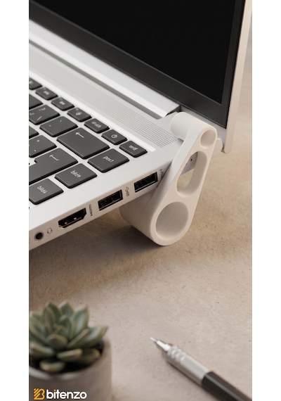 Taşınabilir Mini Laptop Standı V2 - 2'li Set Ergonomik Yükseltici Aparat - Beyaz