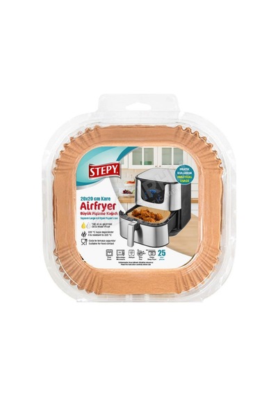 Stepy Airfry Pişirme Kağıdı Jumbo Kare 20 Cm 25'li