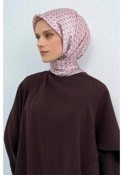 Armine Tivil Saf İpek Eşarp 9548 - 04 Pembe Logo Desen Pembe