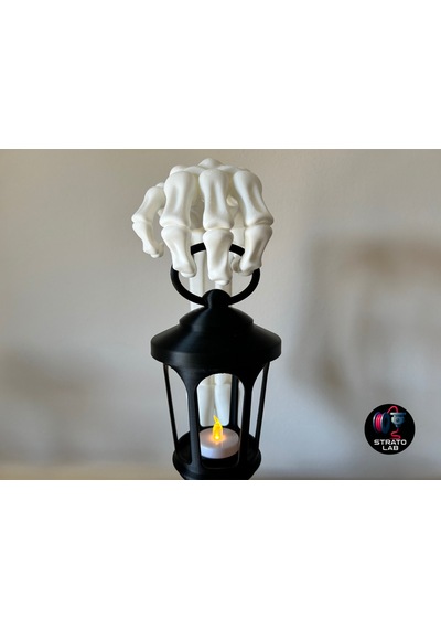 İskelet Eli Dekoratif Cadılar Bayramı Feneri - 40 Cm Korku Temalı Gece Lambası