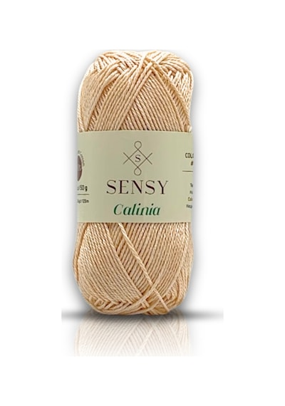 Sensy Calinia 100% Merserize Pamuk Örgü İp, Dantel İpliği, Tığ İpi, Giza Mısır Pamuğu Ten Rengi