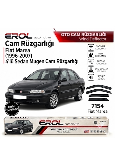 Fiat Marea 4'lü Mugen Cam Rüzgarlığı Siyah