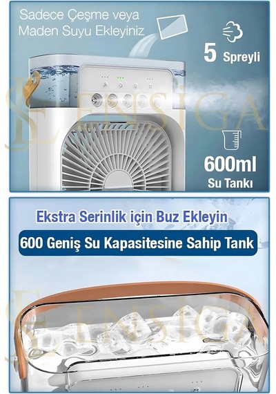 Type-c Hava Serinletici Su Püskürtmeli Fan Sessiz Masa Fanı
