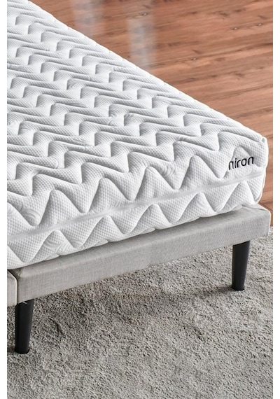 Niron Slim Baza Ve Başlık Takımı - 150x200 Çift Kişilik Kumaş Kaplı Metal Karyola Ve Başlık Seti