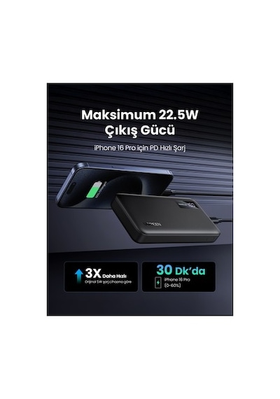 10.000 Mah Güç Kapasiteli Hızlı Şarj Aleti 30.000 Mah
