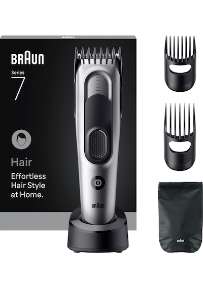 Braun Saç Kesme Makinesi Series 7, +5 Aksesuar, Ömür Boyu Keskin Bıçak, 17 Uzunluk, Hc7590