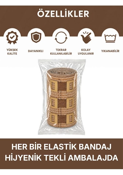 Elastik Bandaj 6cm, 4 Klipsli 4,5 Metreye Kadar Uzar, Spor Ve Günlük Kullanım