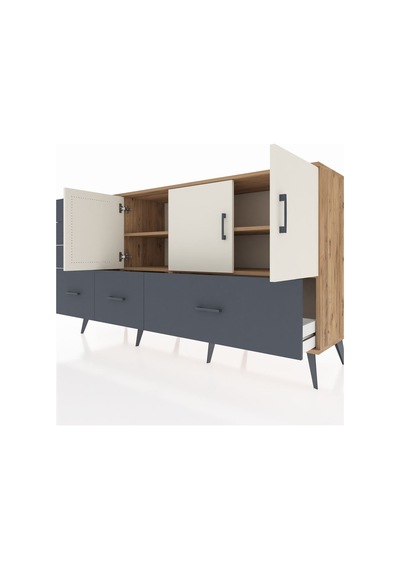 Hyperion Konsol 4 Raflı 6 Çekmeceli 3 Kapaklı 176x44x99 Çam-aytaş Çam-aytaşı/antrasit Hyperion Konsol 4 Raflı 6 Çekmeceli 3 Kapaklı 176x44x99 Çam-aytaş Çam-aytaşı/antrasit
