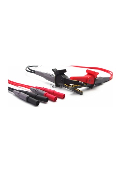 Tl200 Lcr Metre Test Cihazı 4 Dört Telli Silikon Test Uçları Kurşun Terminal Kelvin Klips Timsah 4 Mm Muz Fişli