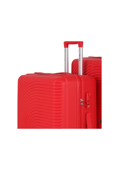 Mçs Bavul Büyük Ve Orta 2li Set Kırılmaz Silikon Valiz V374 Kırmızı Kırmızı