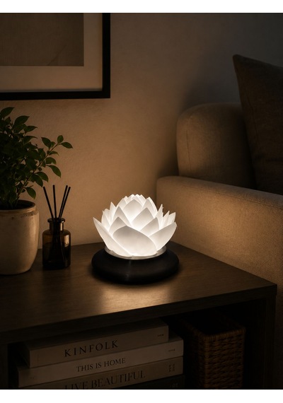 Printlab3d-lotus Mumluk Beyaz -  Siyah
