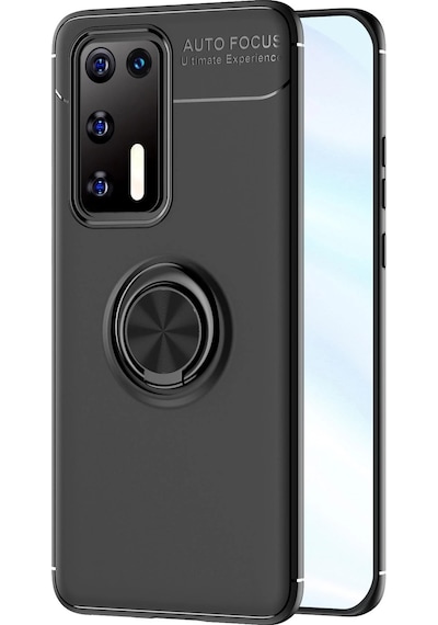 Newface - 263 - Huawei P40 Kılıf Range Yüzüklü Silikon - Csmo-tex - - Siyah Sıyah