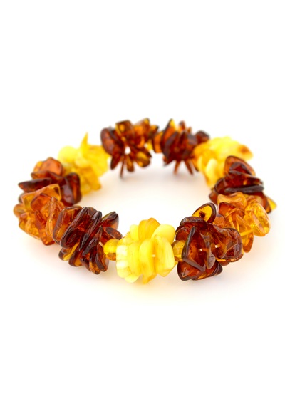 Kehribar Bileklik Amorf Tasarım Ambergold Blk23-122 Çok Renkli