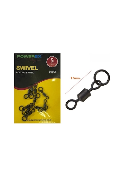 Powerex Rolling Swivel Halkalı Fırdöndü No:5 10 Adet