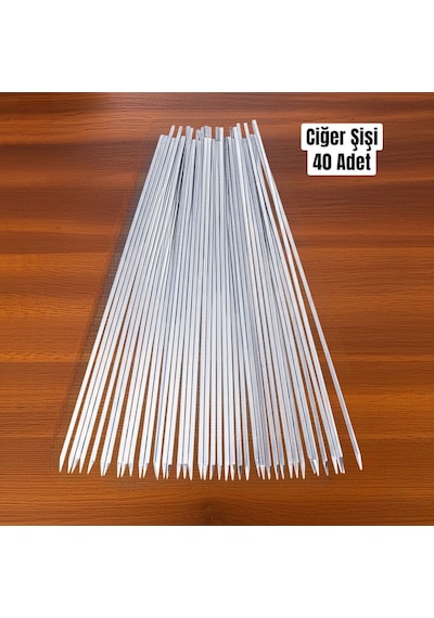 40 Adet Ciğer Şişi,galvaniz Mangal Barbekü Ciğer Şişi 55 Cm