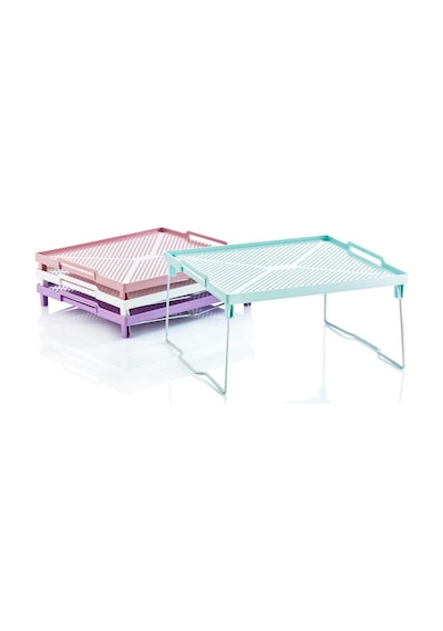 Dolap İçi Düzenleyici Metal Ayaklı Plastik Mutfak Raf Organizer Çok Renkli 98440115