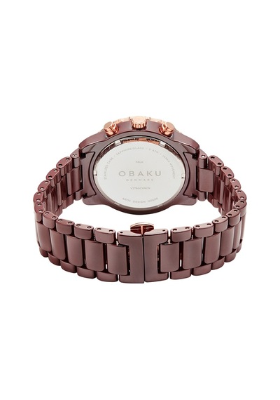 Obaku Denmark V278gcxncn Quartz Seramik Kahverengi 43 Mm Erkek Kol Saati Kahverengi
