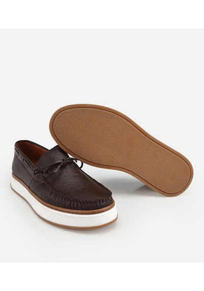 Hotiç Erkek Deri Kahverengi Bağcık Detaylı Günlük Loafer 02ayh319390a480 02ayh319390a480