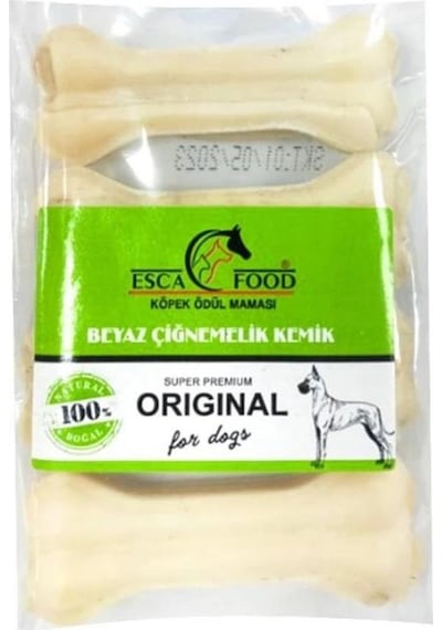 Esca Food Beyaz Pres Kemik Köpek Ödül Maması 4'lü 7.5 CM