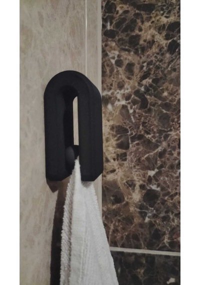 2 Li 3d Baskı Modern Siyah Havlu Askısı Dayanıklı Banyo,mutfak Havluluk-duvar Tipi Kaymaz Siyah Diğer