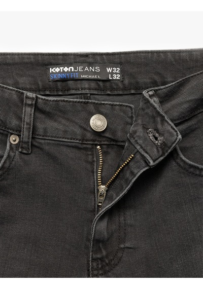 Koton Normal Bel Pamuklu Skinny Fit Jean Pantolon - Michael Jean Antrasit 6wam40109nd Antrasit Koton Normal Bel Pamuklu Skinny Fit Jean Pantolon - Michael Jean Antrasit 6wam40109nd Antrasit