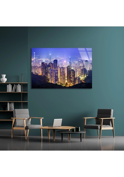Gece Metropol - Cam Tablo - Deg1348 125 X 80 Cm
