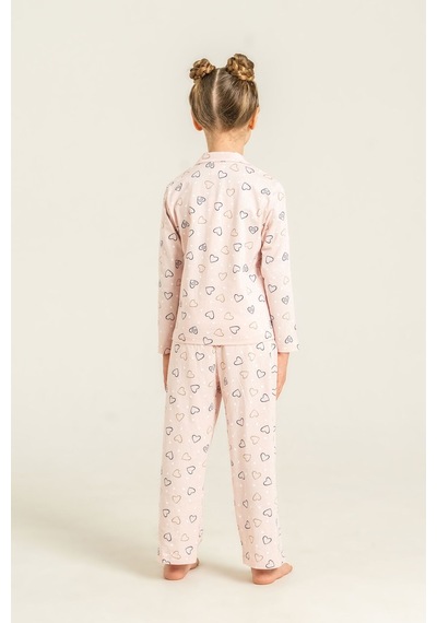 Rolypoly Anne Kız Hearts Pembe Gömlek Pijama Takımı Rp3903-a-v1 Rp3903-a-v1