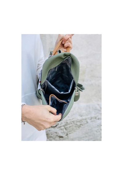 Just Polo Orijinal Kadın Baskılı Büyük Boy Sırt Çantası Yeşil - Camel