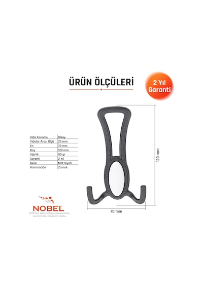 Seçi L Portmanto Askısı, Metal Vestiyer Askısı, 90 Gr, Dolap Ve Duvar Askılığı, Matsi Yah Vidalı