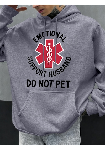 Startmore Startmoreduygusal Destek Eşinizi Sarmayın Baskılı Erkek Kapüşonlu Üstleri Hip Hop Modası Kapüşonlu Son Gri