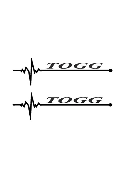 Nabız Ritm Oto Cam Sticker Togg 15 X 4 Cm