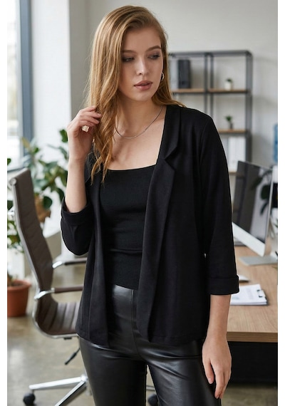 Armonika Kadın Siyah Duble Kol Ceket Arm-26k001054