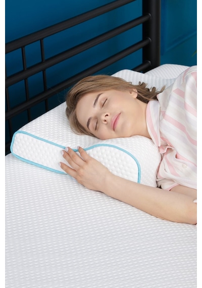 Viscofoam Yüksek Boyun Destekli Ortopedik Yastık Visco Yastık 58x39x12-8.5cm