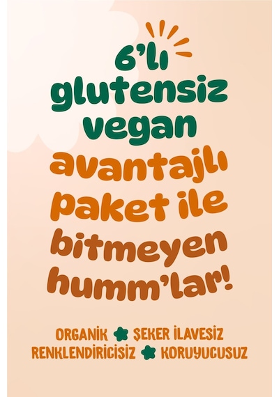 Humm Organic Organik Glutensiz Vegan Muzlu Atıştırmalık 6 x 30 G