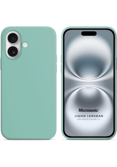 Microsonic Apple iPhone Uyumlu 17 Kılıf Liquid Lansman Silikon Su Yeşili -