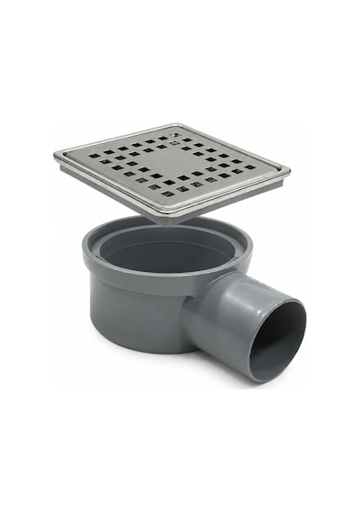 Purvex Home 10x10 Paslanmaz Metal Çerçeveli Paslanmaz Yer Süzgeci - Yandan Çıkışlı