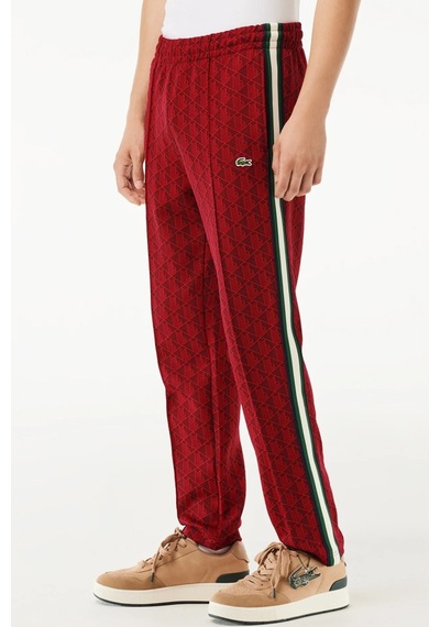 Lacoste Mens Regular Fit Monogram Red Sweatpants Erkek Dokuma Eşofman Altı Kırmızı