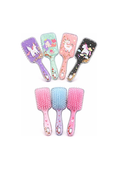 Simli Desenli Çocuk Saç Fırçası Dolaşık Açıcı Yumuşak Uçlu Tarak Diğer