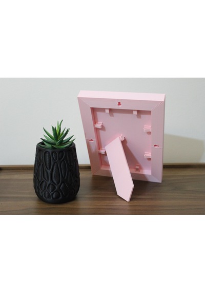 Ahşap & Halat Desenli Modüler Çerçeve Açık Pembe