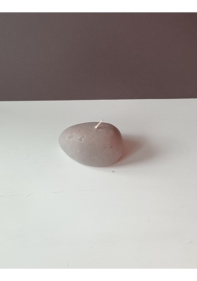 Taş Şekilli Büyük Mum Gri 10x10 Cm