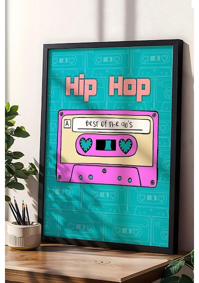 90'lar Hip Hop Kaseti Çerçeveli Tablo - Pop Art Poster Tablo