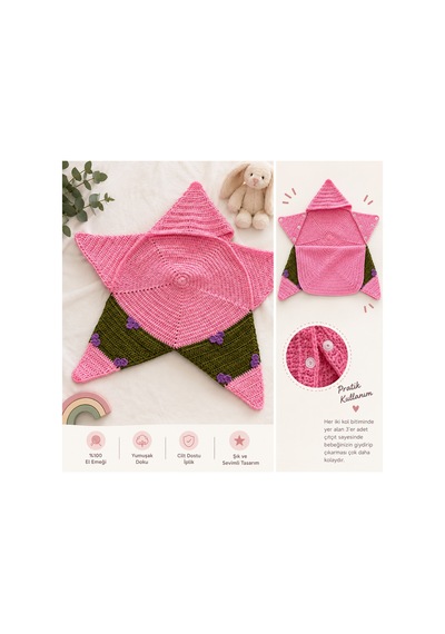 Nurera Design Patrick Star Tulum/çıtçıtlı El Örgüsü Bebek Yıldız Tulum/bebek Battaniyesi/bebek Kundağı Çok Renkli Çok Renkli Nurera Design Patrick Star Tulum/çıtçıtlı El Örgüsü Bebek Yıldız Tulum/bebek Battaniyesi/bebek Kundağı Çok Renkli Çok Renkli