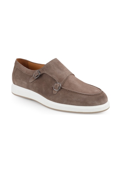 Lbr H1010 Hakiki Deri Monkstrap Loafer Erkek Süet Üst, Ortopedik Hafif Eva Taban, Casual Günlük Vizon Lbr H1010 Hakiki Deri Monkstrap Loafer Erkek Süet Üst, Ortopedik Hafif Eva Taban, Casual Günlük Vizon