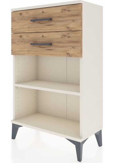 Arges Komodin Tek Raflı 2 Çekmeceli 60x30x96 Aytaşı-çam Aytaşı
