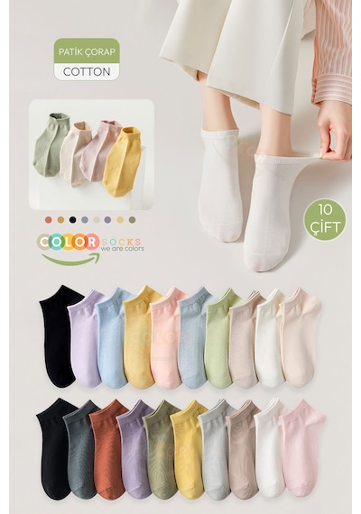 10 Çift Sevimli Kahramanlar Kadın Çorap Seti Extra Soft Çok Renkli