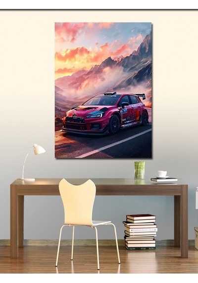 Kanvas Tablo Kırmızı Yarış Arabası 70cmx100cm