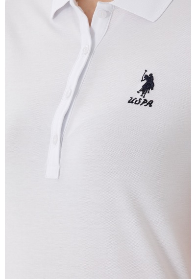 U.S. Polo Assn. Kadın Beyaz Basic Polo Yaka Tişört 50300896-VR013